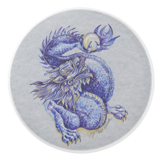 ブルー·ドラゴン セラミックノブ (正面)