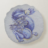 ブルー・ドラゴン ラウンドクッション (裏面)