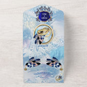 ブルー ドリーム キャッチャー オールインワン ウェディング 招待状 (外側)