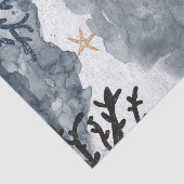 ブルー ナウチカル コーラル ウォーターカラー エレガント パーティー 薄葉紙 (詳細)