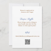 ブルー&ナチュラル花模様ベビーシャワー招待状 招待状 (裏面)