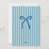 ブルー ニューイヤー プレッピー ボウ ストライプ ファミリー フォト シーズンカード (裏面)