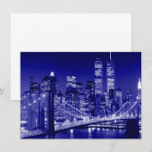 ブルー ニューヨークシティ ご招待 招待状 (正面/裏面)