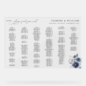 ブルー&ネイビーフローラアルファベット座席表LG アクリルサイン (正面)