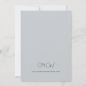 ブルー&ネイビーフローラオンブルーグレイ結婚ズ 招待状 (裏面)