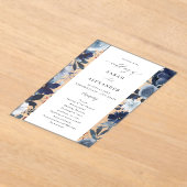 ブルー&ネイビーフローラ結婚式 プログラムアクリル アクリル招待状 (レイダウン)