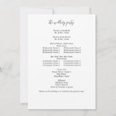 ブルー&ネイビーフローラ結婚式 プログラム (裏面)