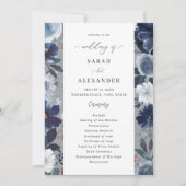 ブルー&ネイビーフローラ結婚式 プログラム – グレー2 (正面)