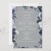 ブルー&ネイビーフローラ結婚式 プログラム – グレー2 (裏面)