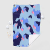 ブルー、ネイビー、ピンクの抽象芸術イカットパターン ゴルフタオル (インサイチュ)