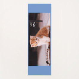 ブルー「ネコパパ」オレンジキッテン ヨガマット