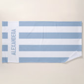 ブルー ネーム ビーチ バチェロレッテ ブライズメイド ビーチタオル (正面)