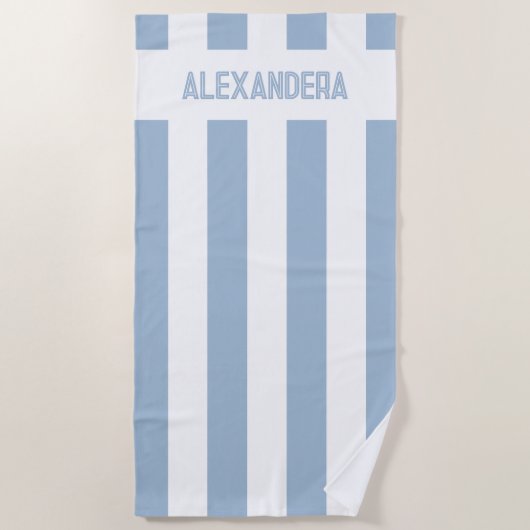 ブルー ネーム ビーチ バチェロレッテ ブライズメイド ビーチタオル (正面)