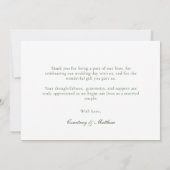 ブルー ハイドレンジアのウェディング サンキューカード (裏面)