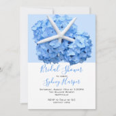 ブルー ハイドレンジア ビーチ ガーデン ブライダル シャワー 招待状 (正面)