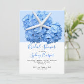ブルー ハイドレンジア ビーチ ガーデン ブライダル シャワー 招待状 (スタンド正面)