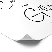 ブルー ハイドレンジア フラワーブライダルシャワー カード ギフト ポスター (角)