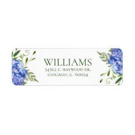 ブルー ハイドレンジア ブライダル シャワーの返信先住所 ラベル