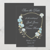 ブルー ハイドレンジア Save the Date 案内状 (正面/裏面)