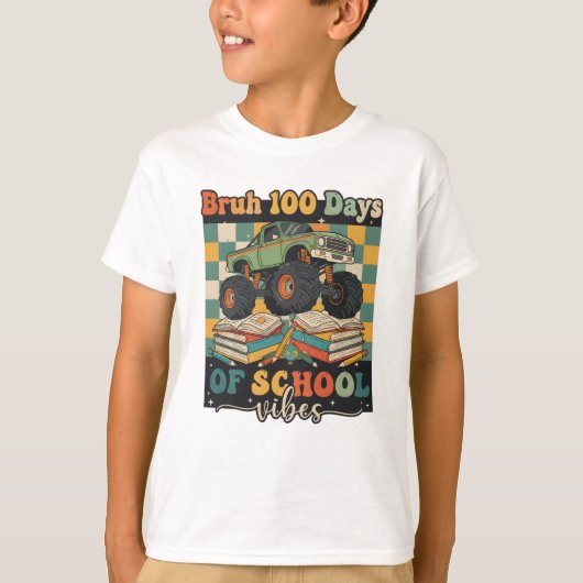 ブルー ハッピ ー100日目の登校日 Tシャツ (正面)