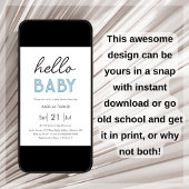 ブルー | ハローベイビー |  ベイビーシャワーの招待状 招待状