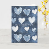 ブルー ハーツ バースデー カード (黄色い花)