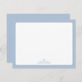 ブルー |ハートシンプルひなパーソナライズされた形 ノートカード (正面/裏面)