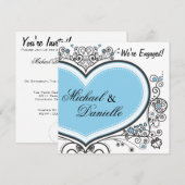 ブルー ハート 招待状 (正面/裏面)