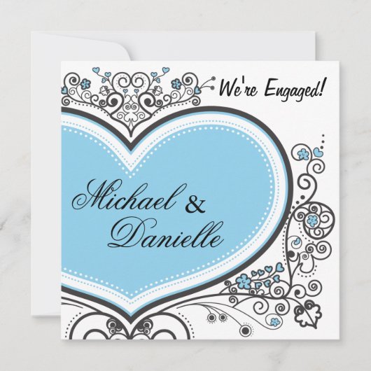 ブルー ハート 招待状 (正面)