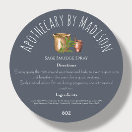 ブルー |ハーブ製品原料ラベル ラウンドシール