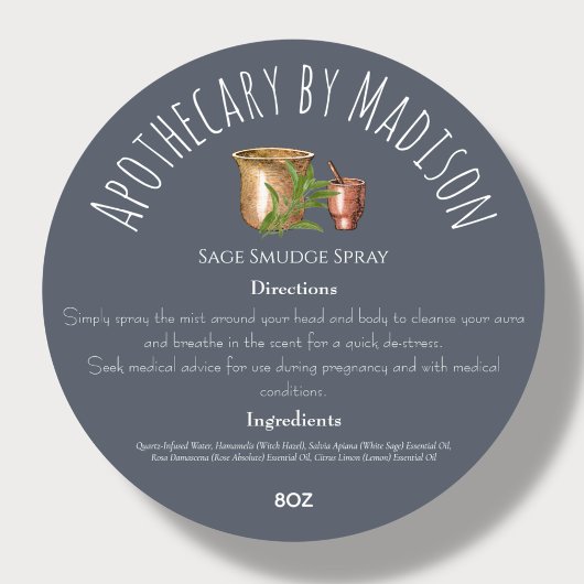 ブルー |ハーブ製品原料ラベル ラウンドシール