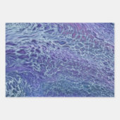 ブルー&バイオレットアクリル抽象芸術流動的アート ラッピングペーパーシート (正面2)