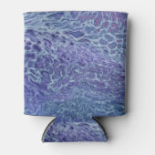 ブルー&バイオレットアクリル抽象芸術流動的アート 缶クーラー (正面)