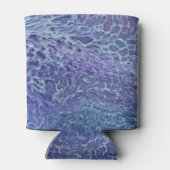 ブルー&バイオレットアクリル抽象芸術流動的アート 缶クーラー (裏面)