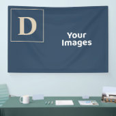 ブルー/バニラファミリーイニシャルフォトディスプレイバナー 横断幕 (トレードショー)