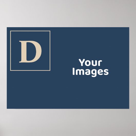 ブルー/バニラファミリーイニシャル写真表示ポスター ポスター (正面)