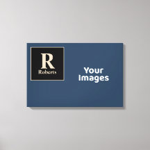 ブルー/バニラファミリーイニシャル/名前フォトディスプレイ