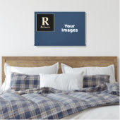 ブルー/バニラファミリーイニシャル/名前フォトディスプレイ キャンバスプリント (インサイチュ (寝室))
