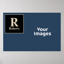 ブルー/バニラファミリーイニシャル/名前フォトディスプレイ