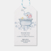 ブルー バブルバス アニマル ベビーシャワー ギフトタグ (正面)