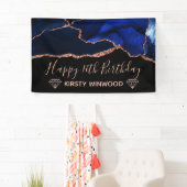 ブルー&バラフェイク金ゴールドグリッターアゲートスイート16 横断幕 (インサイチュ)