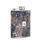 ブルー&バラ金ゴールド絵を描（ばちゃばちゃ）跳ねる抽象芸術グラマー フラスク (右)