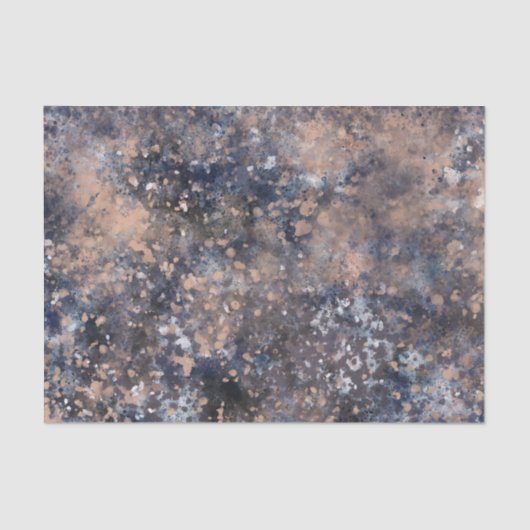 ブルー&バラ金ゴールド絵を描（ばちゃばちゃ）跳ねる抽象芸術グラマー 薄葉紙 (正面)