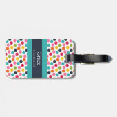 ブルー・バンドの水玉模様のモノグラムの荷物のラベル ラゲッジタグ (裏面横)