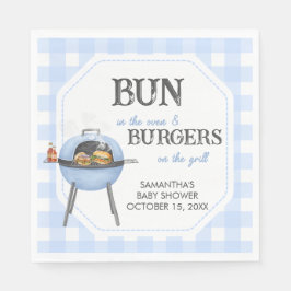 ブルー バーガー BBQ ベイビー シャワー スタンダードランチョンナプキン