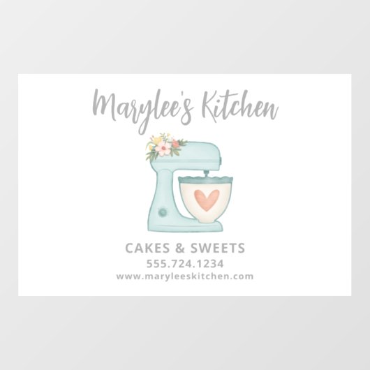 ブルー バーケリー パティシエ ビジネス ウィンドウ クリング ウィンドウサイン (シート)