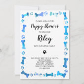 ブルー・パウ・プリンツ ニューペットドッグ パピーシャワー 招待状 (裏面)