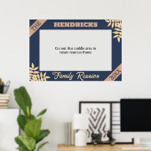 ブルー&パステルファミリー懇親会フォトフレームポスター ポスター (ホームオフィス)