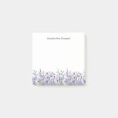 ブルー パープルの野の花の水彩画 ポストイット (正面)