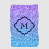 ブルー&パープルグリッター ゴルフタオル (正面)
